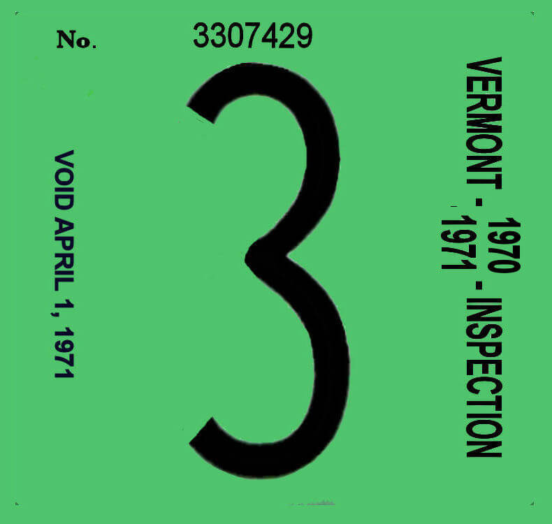 (image for) 1970-71 Vermont INSPECTION Sticker